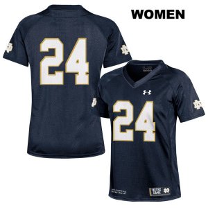 Notre Dame Fighting Irish Women's Tommy Tremble #24 Navy Under Armour No Name Authentic Stitched College NCAA Football Jersey WHD1699DJ